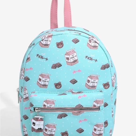 Teddy Bear Chocolate Milk Mini Backpack. 8” x 3 1/2 x 11” - Picture 2 of 10